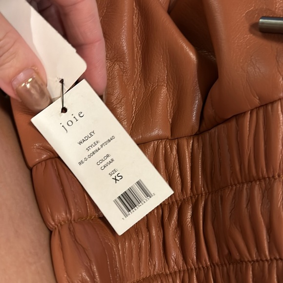 NWT JOIE Wadley Cropped Vegan Leather Drawstring Pants XS - Picture 5 of 7